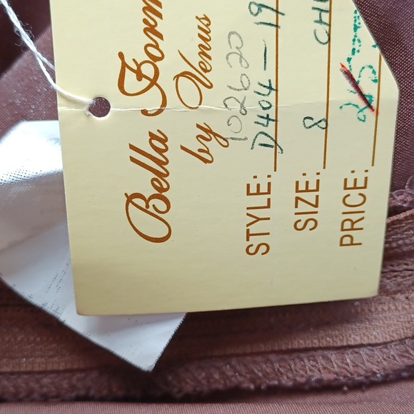 Bella Formals "Chocolate" Lace Tea Length Bridesmaid/Cocktail Dress NEW- Sz. 8 - Picture 3 of 11